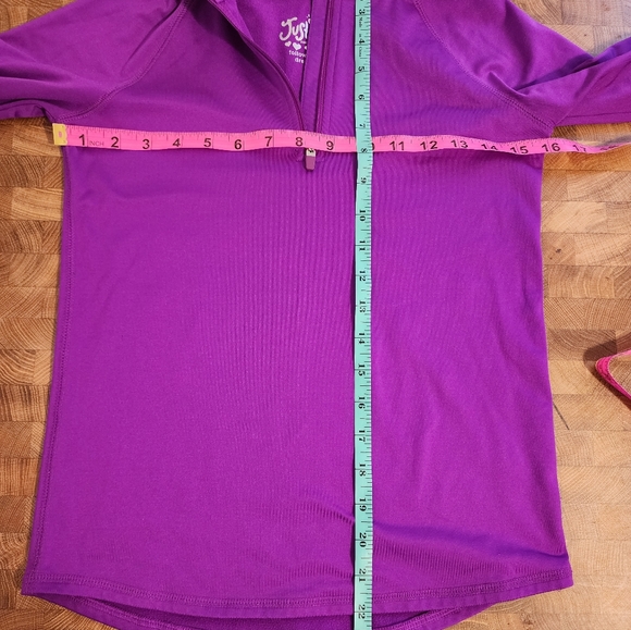 Justice zip front lined mock neck pul over with thumb holes - Picture 15 of 16